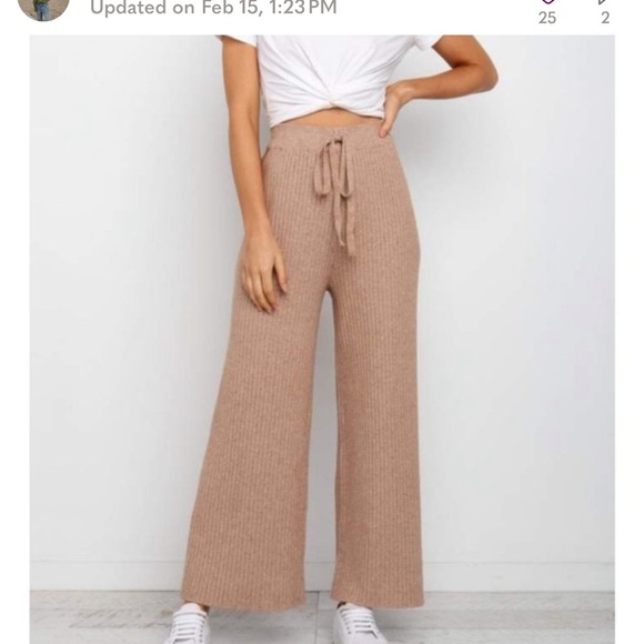 Petal & Pup Pants - Petal + Pup Pyrus Knit Ribbed Wide Leg Pants